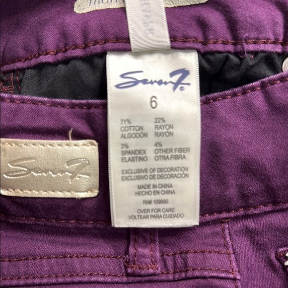 Seven7 Blue Cropped Ankle Jeans with Whiskering - Picture 8 of 8